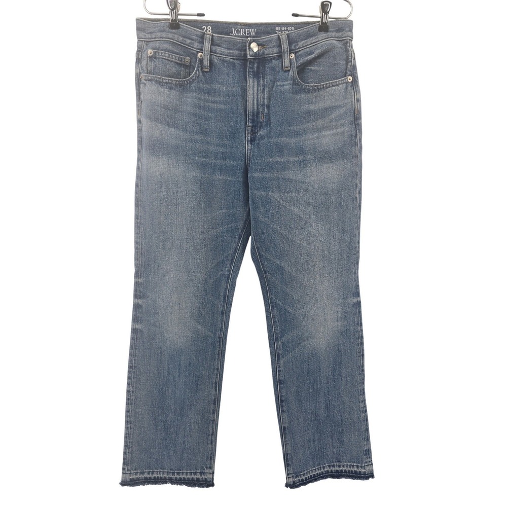 J.Crew Jeans Womens 28 Blue '84 Straight‎ RE-84-IDG Released Hem Denim Pants